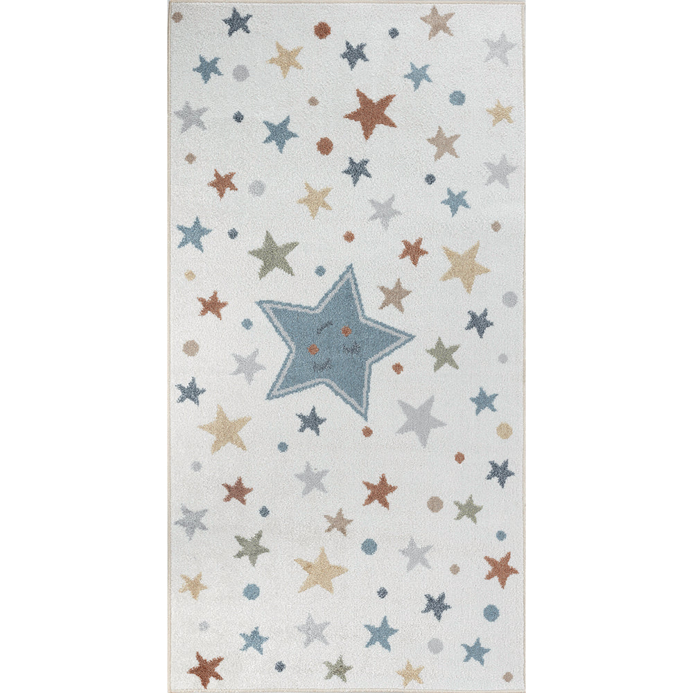 Tapis Enfant Lavable en Machine Étoiles Multicolore/Bleu Beed