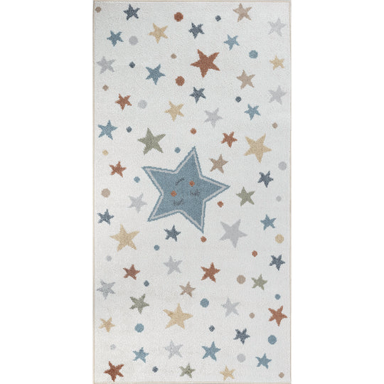 Tapis Enfant Lavable en Machine Étoiles Multicolore/Bleu Beed