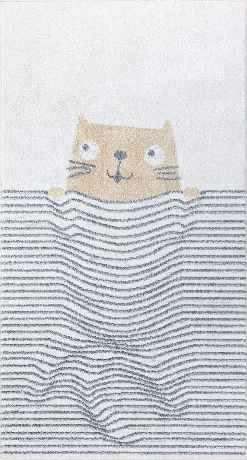Tapis Enfant Lavable en Machine Chat Brun/Beige Toronto