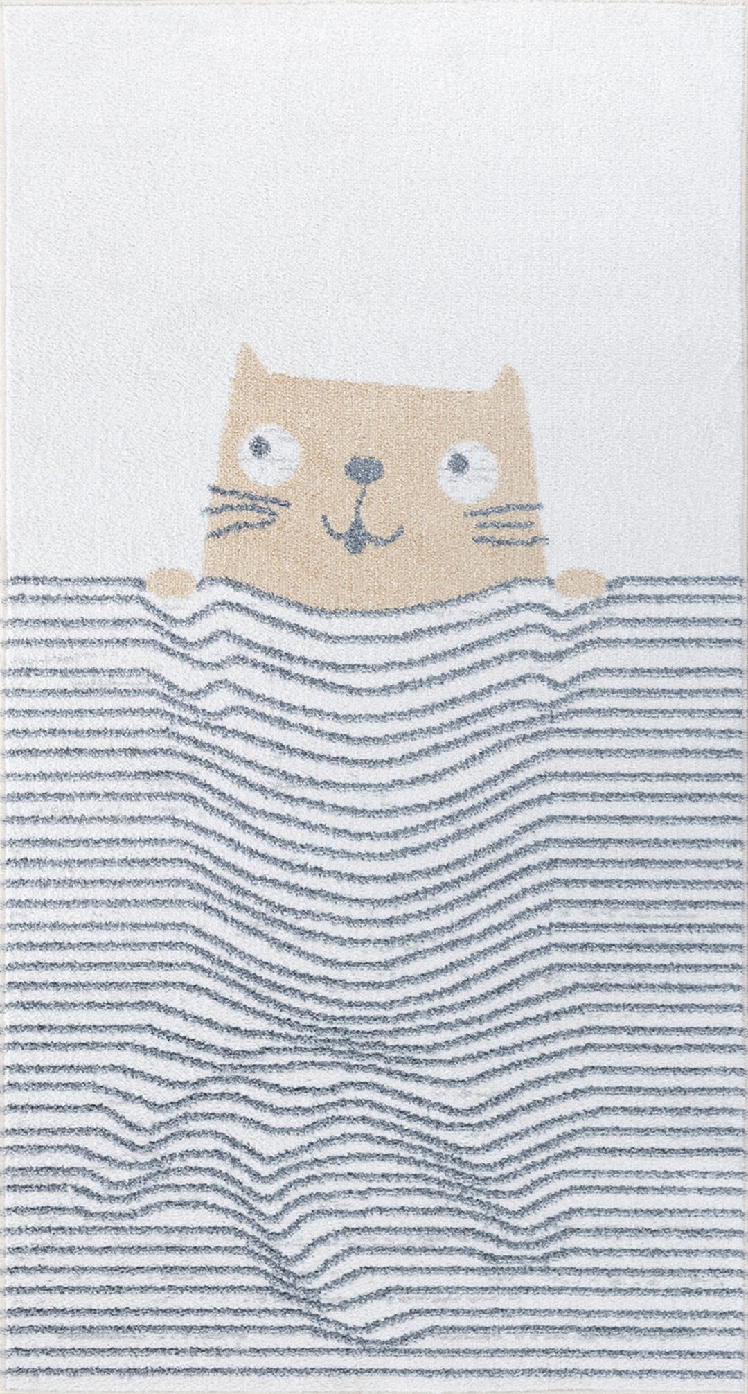 Tapis Enfant Lavable en Machine Chat Brun/Beige Toronto