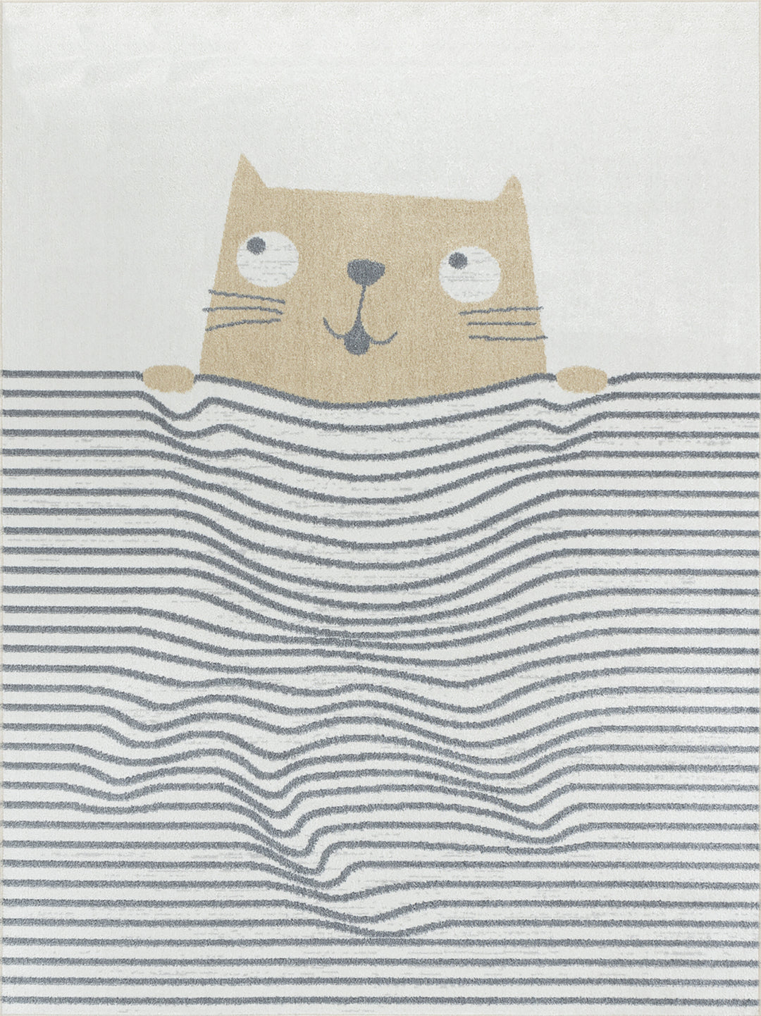 Tapis Enfant Lavable en Machine Chat Brun/Beige Toronto