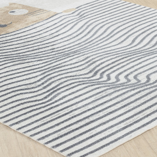 Tapis Enfant Lavable en Machine Chat Brun/Beige Toronto