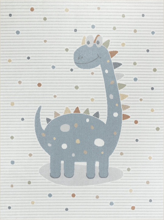 Tapis Enfant Lavable en Machine Dinosaure Beige/Gris Seoul