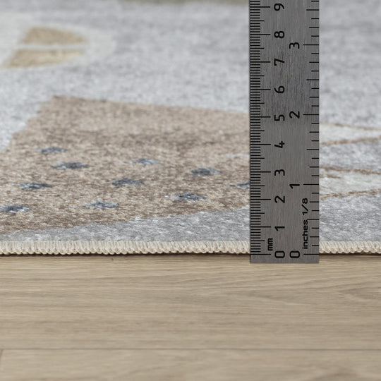Tapis Rond Enfant Lavable en Machine Circuit Voitures Bleu/Gris Rond Osaka