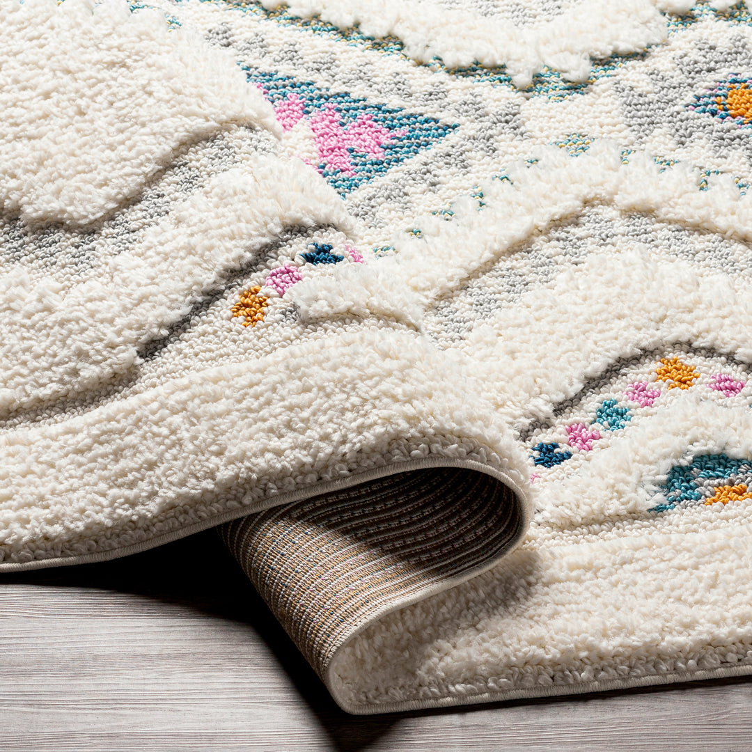 Tapis Shaggy Bohème Multicolore/Blanc Durango