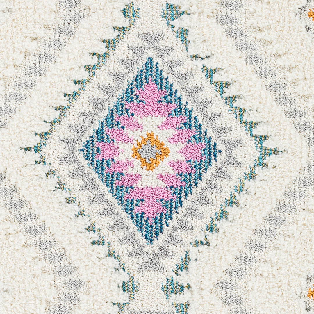 Tapis Shaggy Bohème Multicolore/Blanc Durango