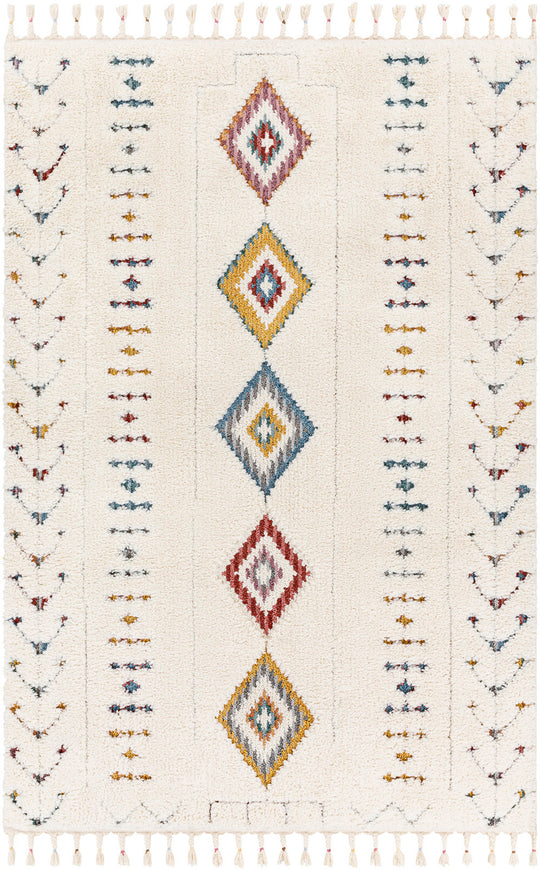Tapis Shaggy Bohème Multicolore/Blanc Maracaibo