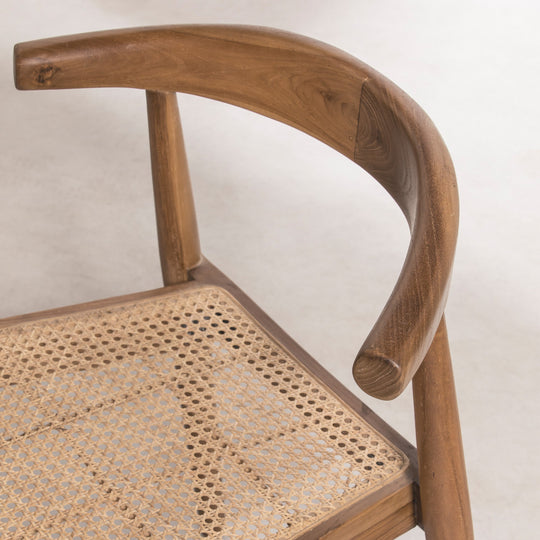 Lot de 2 chaises en teck et cannage Drawer- modèle BUNGA - léger défaut