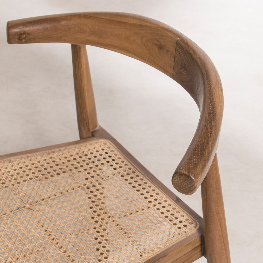 Lot de 2 chaises en teck et cannage Drawer- modèle BUNGA - léger défaut