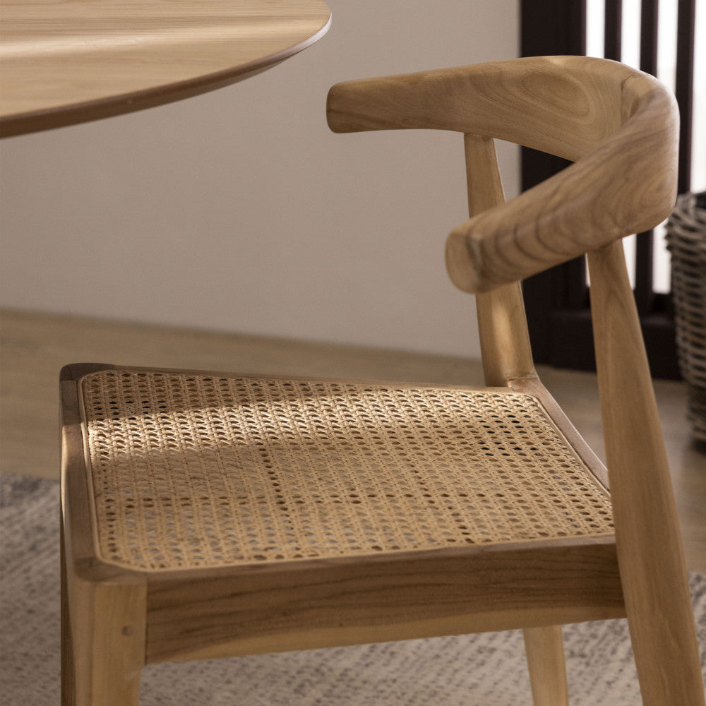 Lot de 2 chaises en teck et cannage Drawer- modèle BUNGA - léger défaut