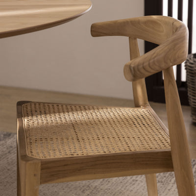 Lot de 2 chaises en teck et cannage Drawer- modèle BUNGA - léger défaut