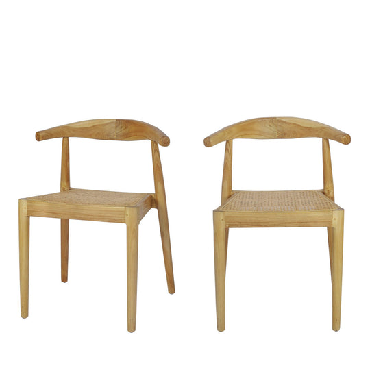 Lot de 2 chaises en teck et cannage Drawer- modèle BUNGA