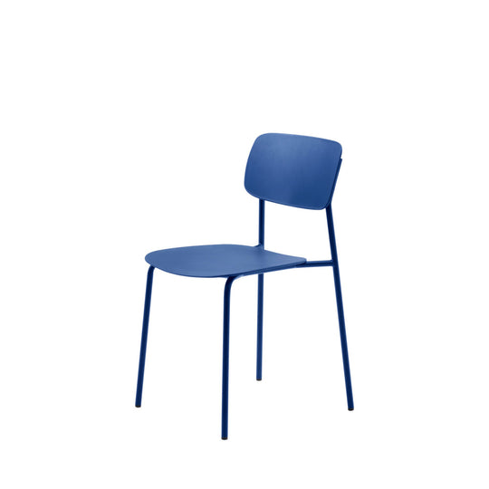 Lot de 4 chaises DRAWER Elin en plastique et métal Bleu électrique