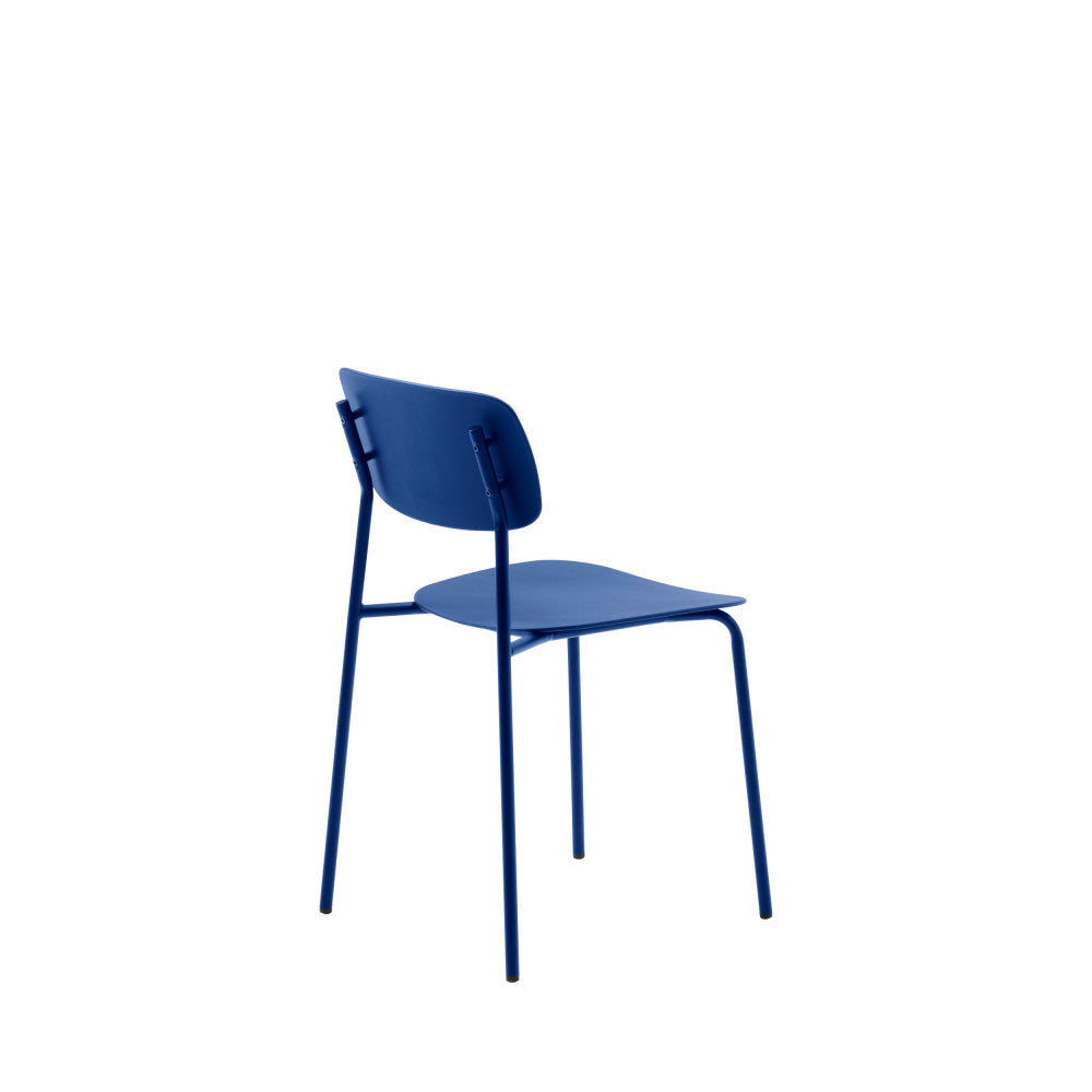 Lot de 4 chaises DRAWER Elin en plastique et métal Bleu électrique