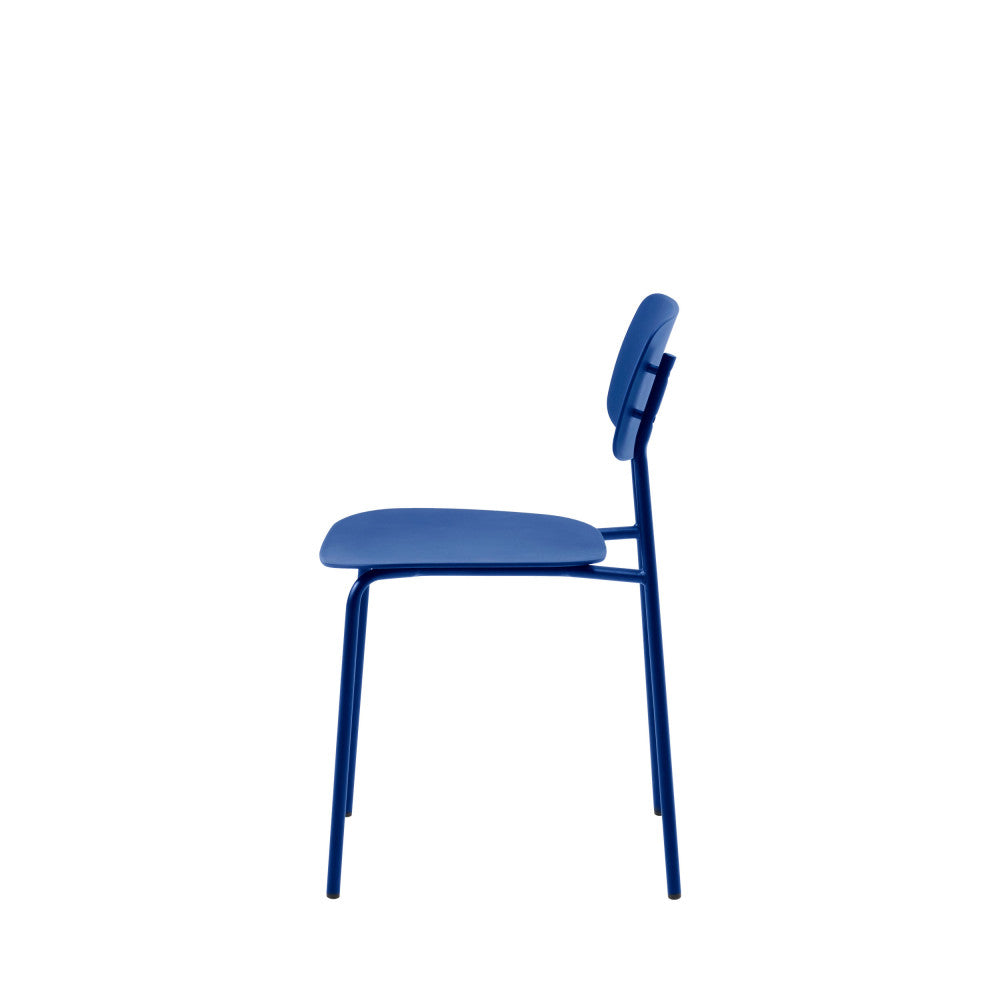 Lot de 4 chaises DRAWER Elin en plastique et métal Bleu électrique
