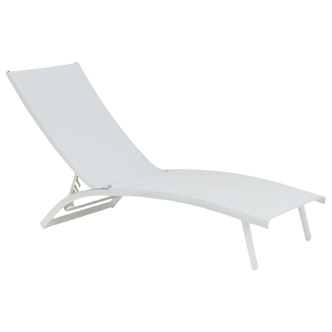 Lot de 2 bains de soleil ALINEA Tapenade en aluminium et textilène blanc