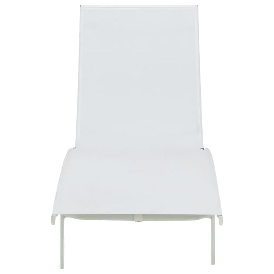 Lot de 2 bains de soleil ALINEA Tapenade en aluminium et textilène blanc