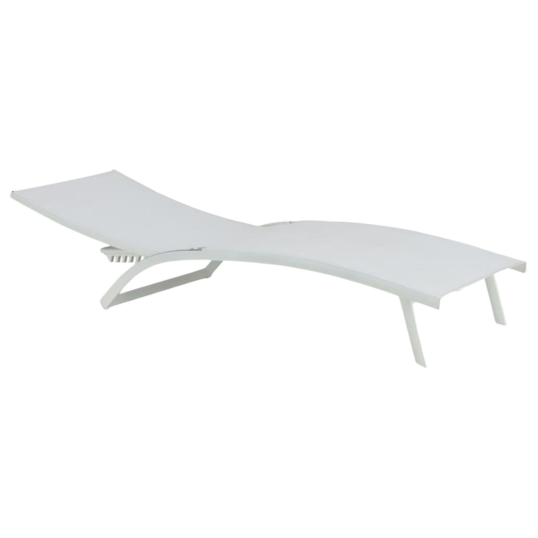 Lot de 2 bains de soleil ALINEA Tapenade en aluminium et textilène blanc