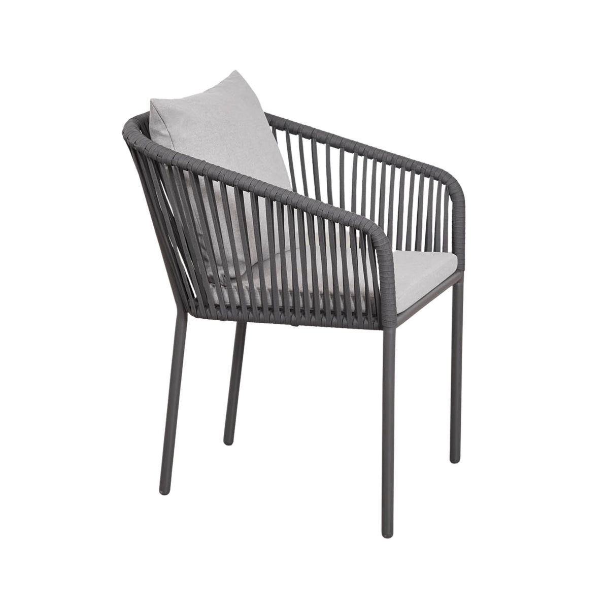 Lot de 2 chaises de jardin SKLUM Arhiza empilables avec accoudoirs en corde tressée gris graphite