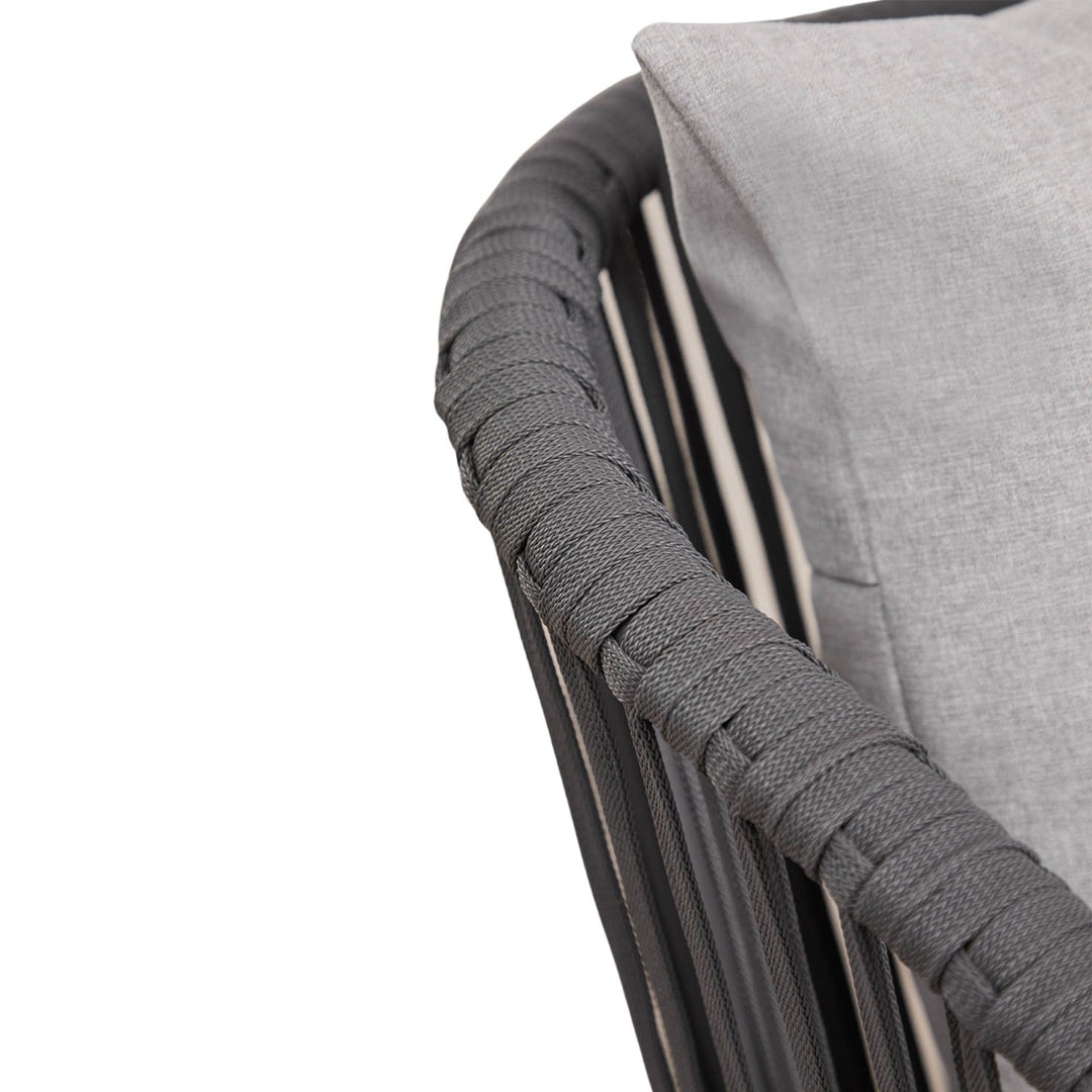 Lot de 2 chaises de jardin SKLUM Arhiza empilables avec accoudoirs en corde tressée gris graphite