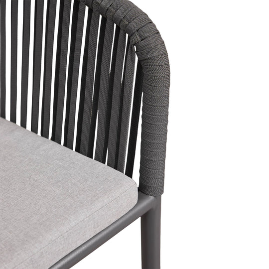Lot de 2 chaises de jardin SKLUM Arhiza empilables avec accoudoirs en corde tressée gris graphite