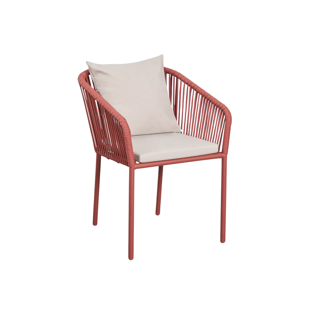 Lot de 2 chaises de jardin SKLUM Arhiza empilables avec accoudoirs en corde tressée terracotta