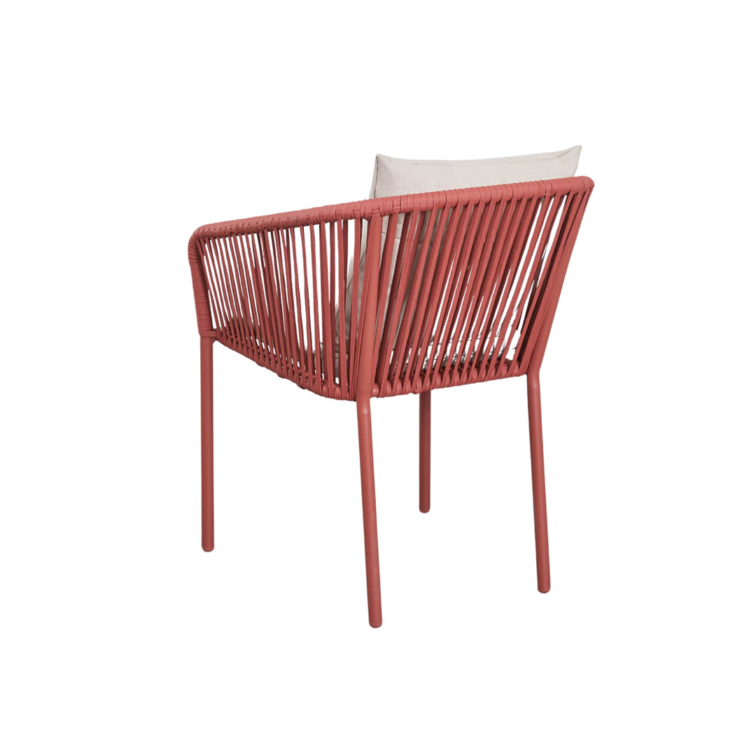 Lot de 2 chaises de jardin SKLUM Arhiza empilables avec accoudoirs en corde tressée terracotta