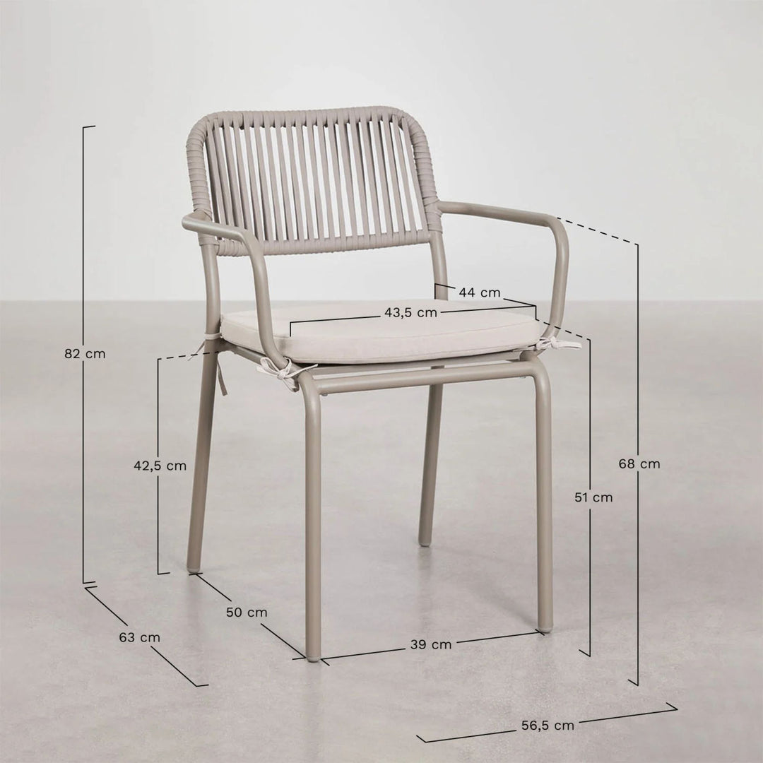 Lot de 2 chaises de jardin SKLUM Arhiza empilables avec accoudoirs en corde tressée