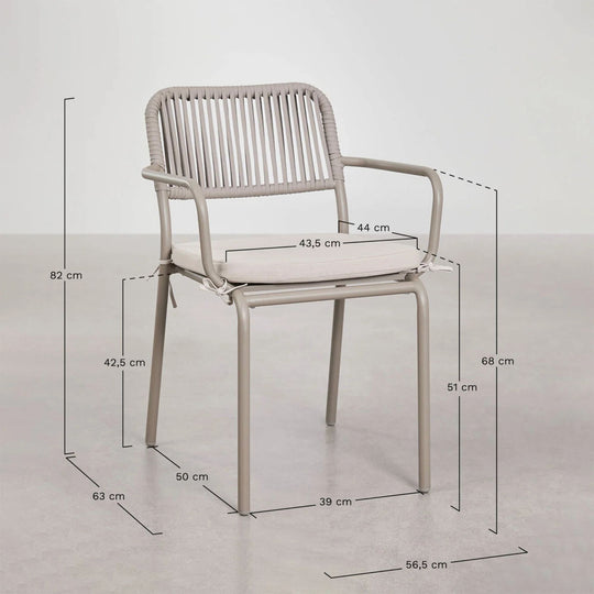 Lot de 2 chaises de jardin SKLUM Arhiza empilables avec accoudoirs en corde tressée