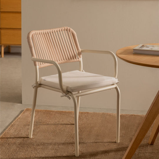 Lot de 2 chaises de jardin SKLUM Arhiza empilables avec accoudoirs en corde tressée