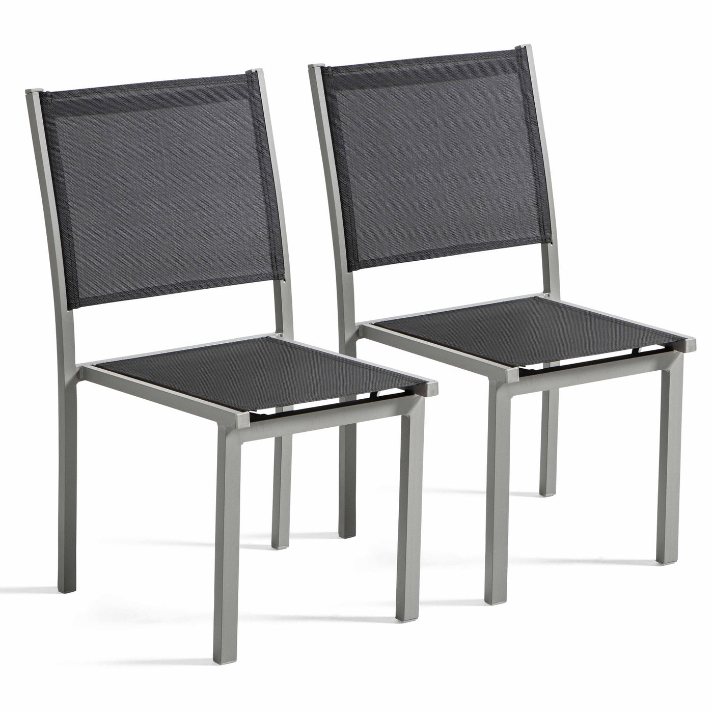Lot de 4 ou 6 chaises de jardin en aluminium et textilène-modele AJACCIO
