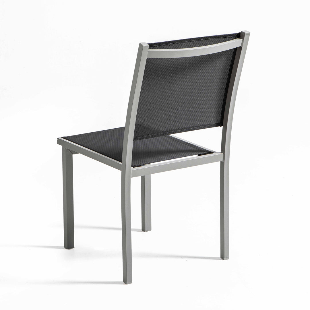 Lot de 4 ou 6 chaises de jardin en aluminium et textilène-modele AJACCIO