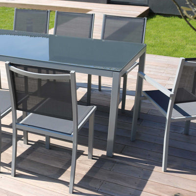 Lot de 4 ou 6 chaises de jardin en aluminium et textilène-modele AJACCIO
