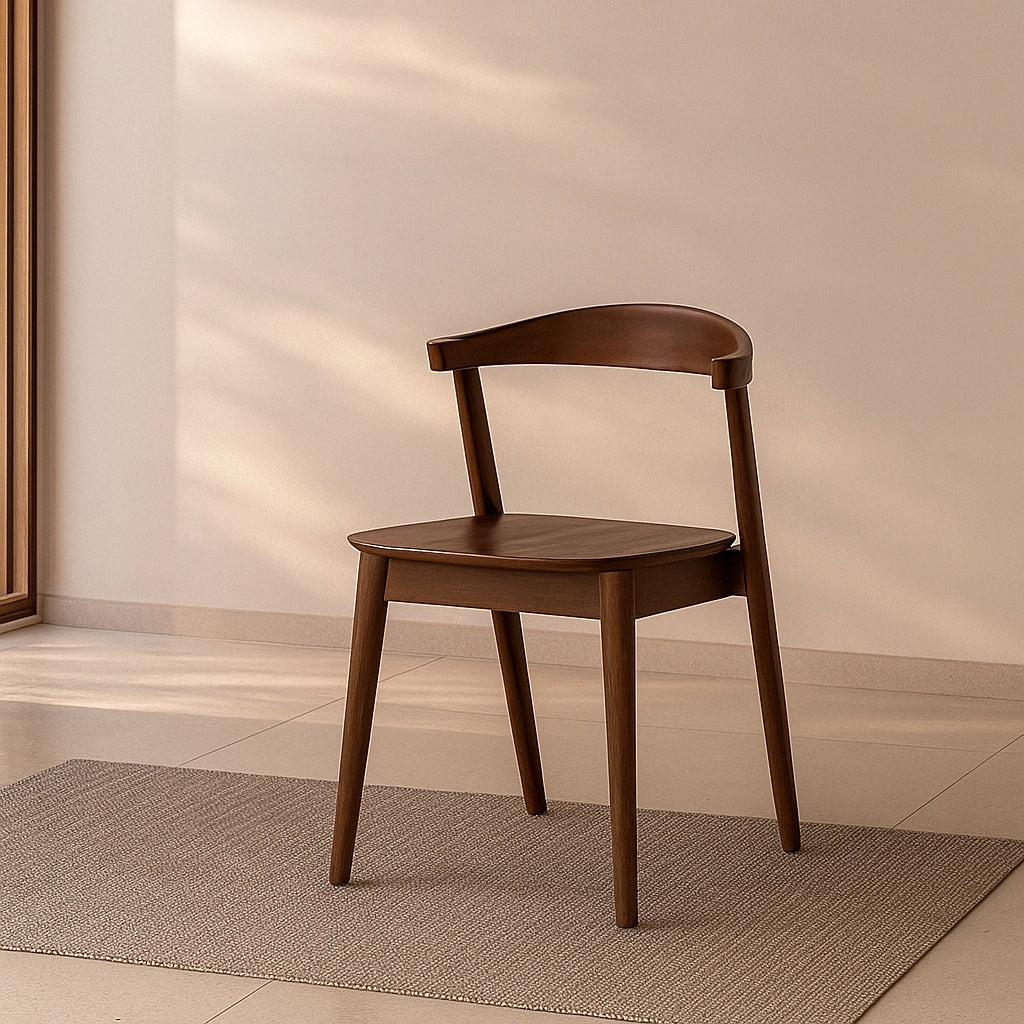 Lot de 2 chaises en bois massif Venus -noyer