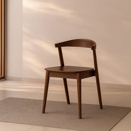 Lot de 2 chaises en bois massif Venus -noyer