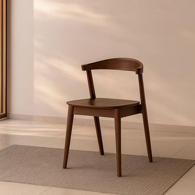 Lot de 2 chaises en bois massif Venus -noyer