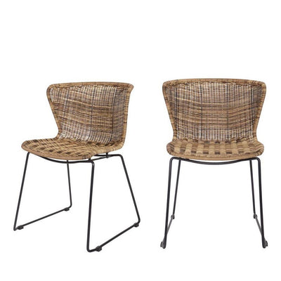 Lot de 2 chaises DRAWER Wings Naturel indoor/outdoor en résine tressée