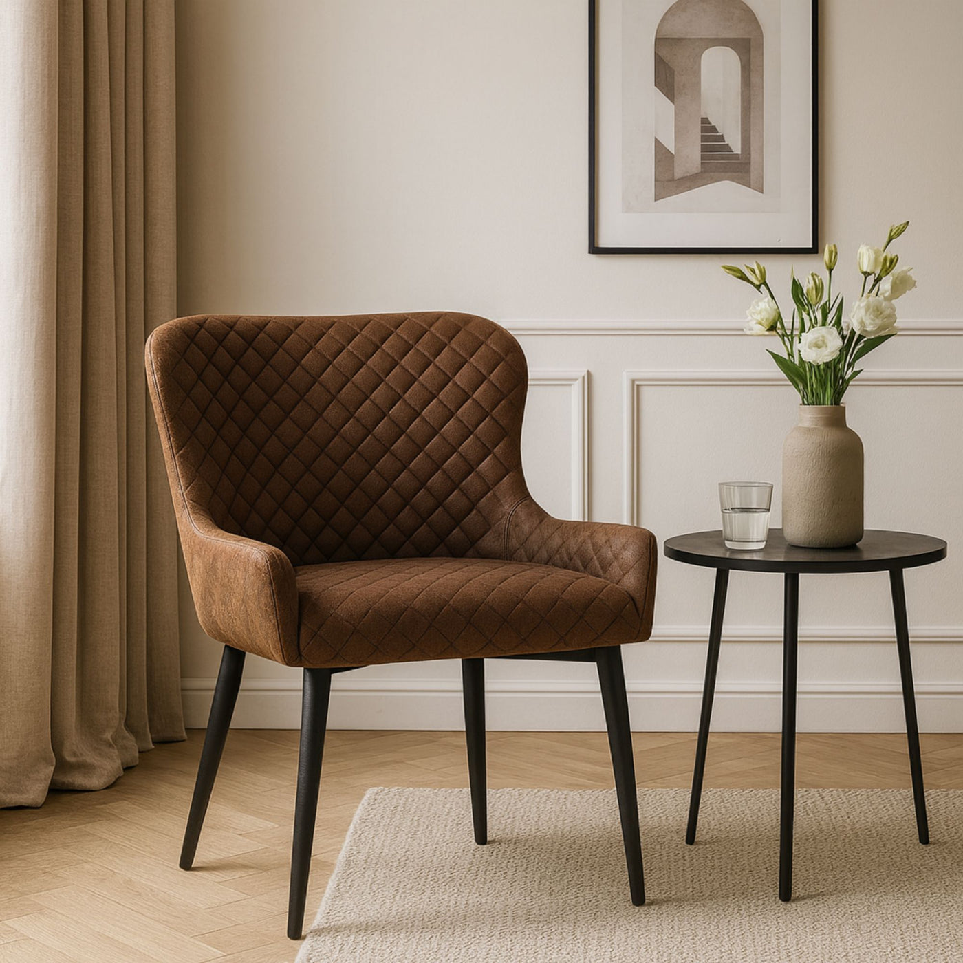 Lot de 2 chaises JYSK Pebringe brun vieilli noir