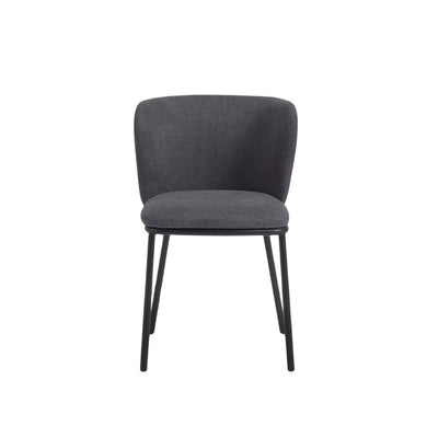 Lot de 2 chaises KAVE Home Ciselia en tissu chenille gris foncé et pieds acier