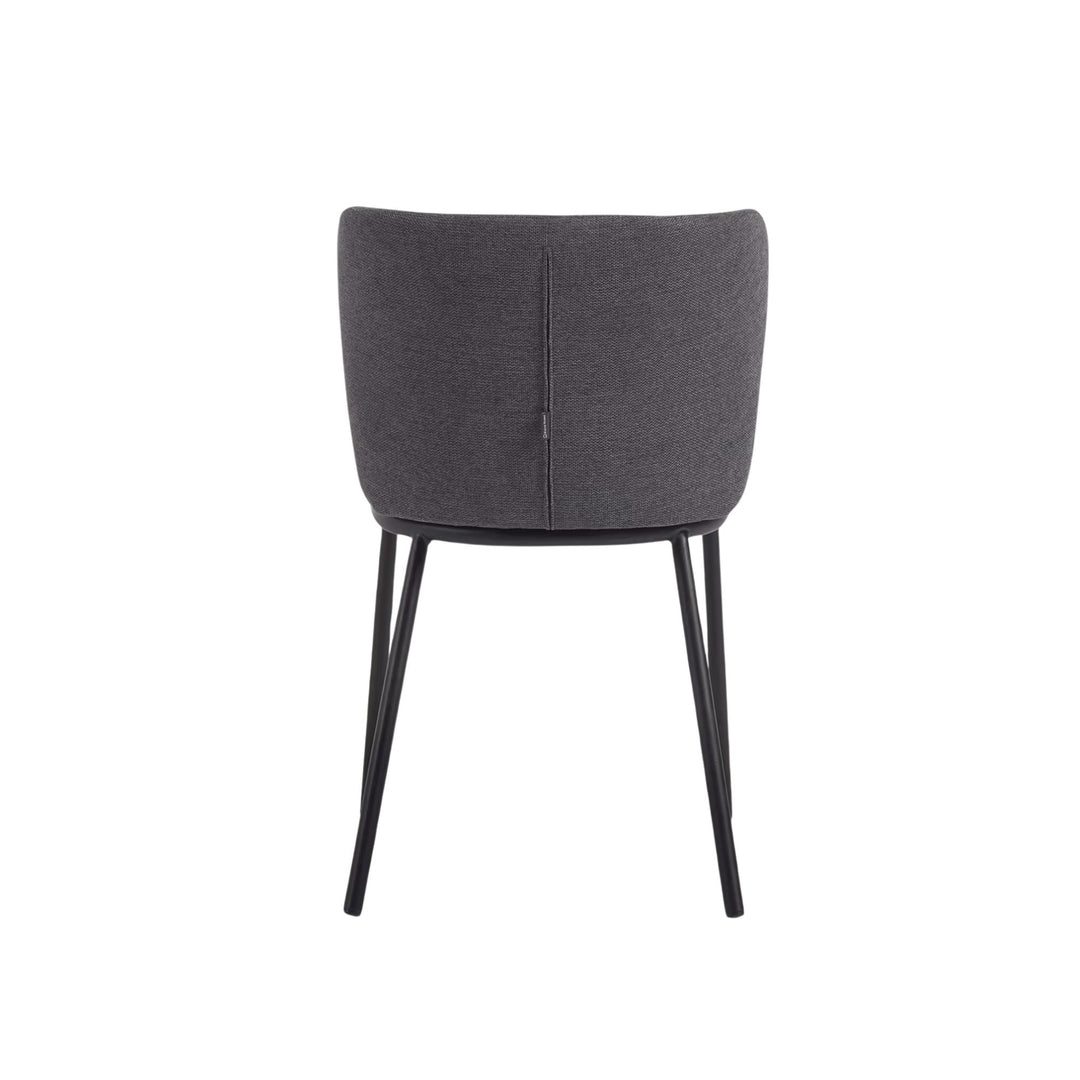 Lot de 2 chaises KAVE Home Ciselia en tissu chenille Gris foncé et pieds acier