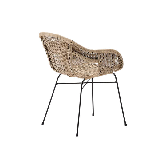 Lot de 2 chaises KAVE HOME Eltiera empilable en rotin synthétique avec structure en acier Noir