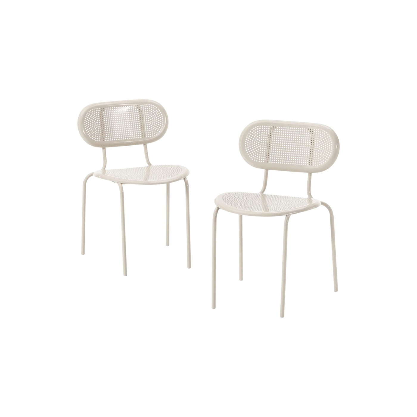 Lot de 2 Chaises KAVE HOME Kumi en acier inoxydable Beige