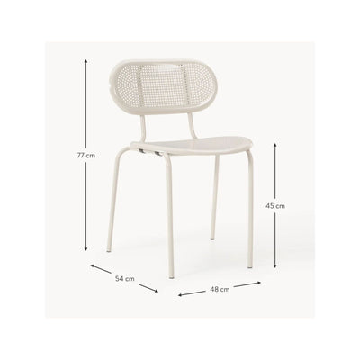 Lot de 2 Chaises KAVE HOME Kumi en acier inoxydable Beige