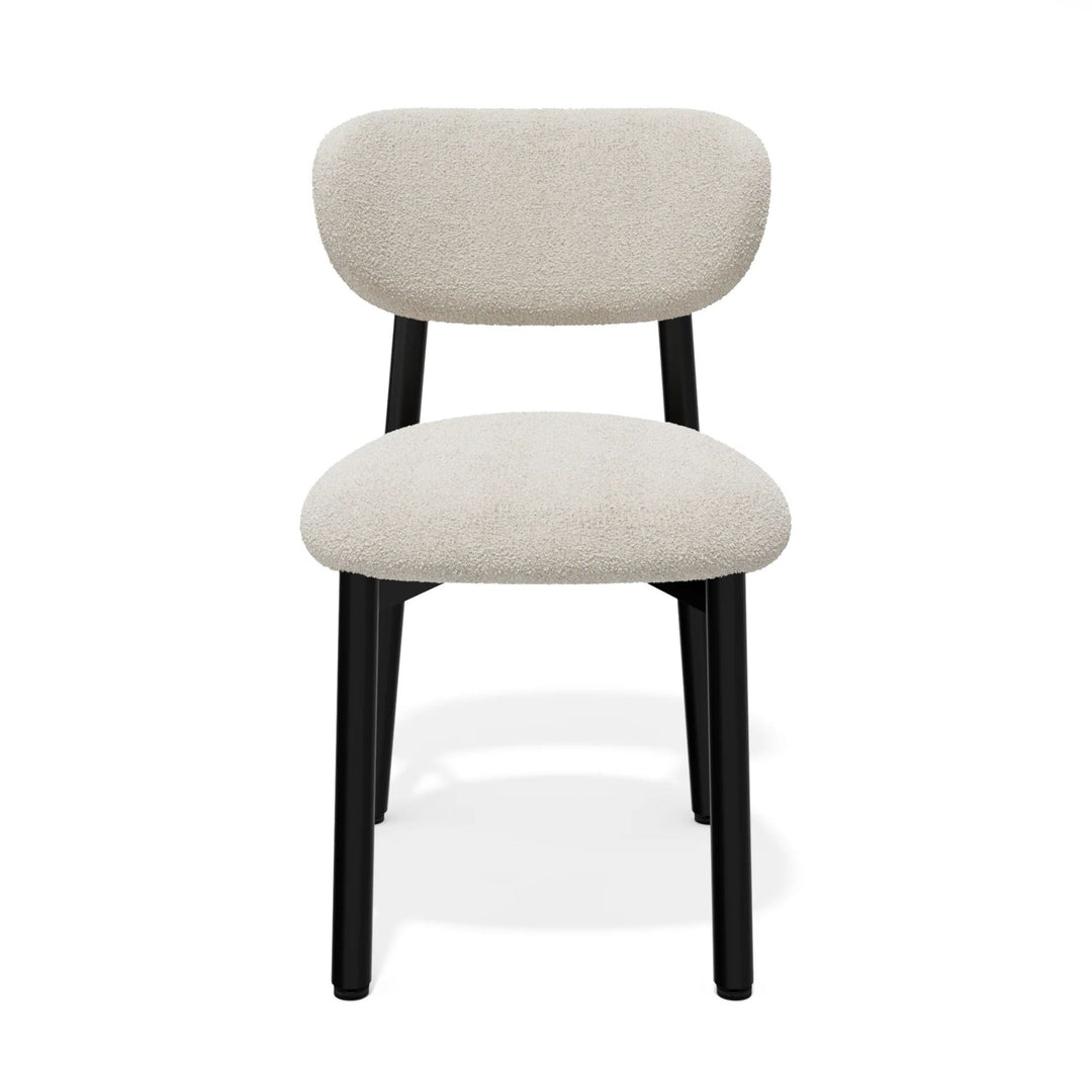 Lot de 2 chaises SIA HOME Lumi tissu bouclette pieds noirs