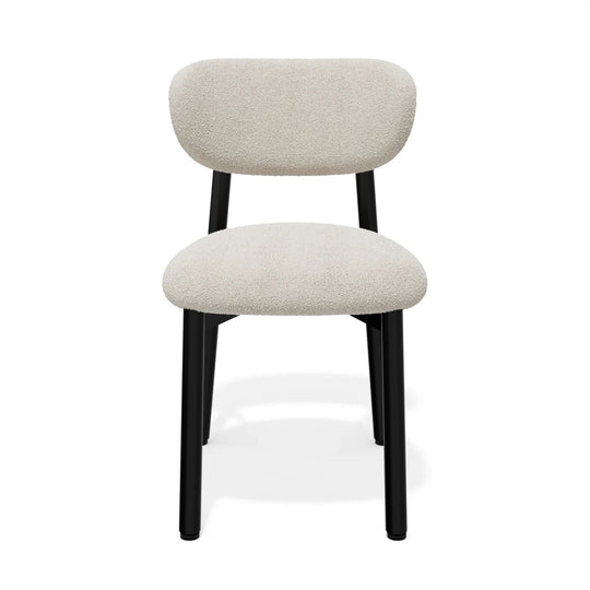 Lot de 2 chaises SIA HOME Lumi tissu bouclette pieds noirs