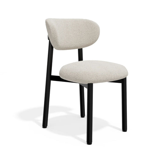 Lot de 2 chaises SIA HOME Lumi tissu bouclette pieds noirs