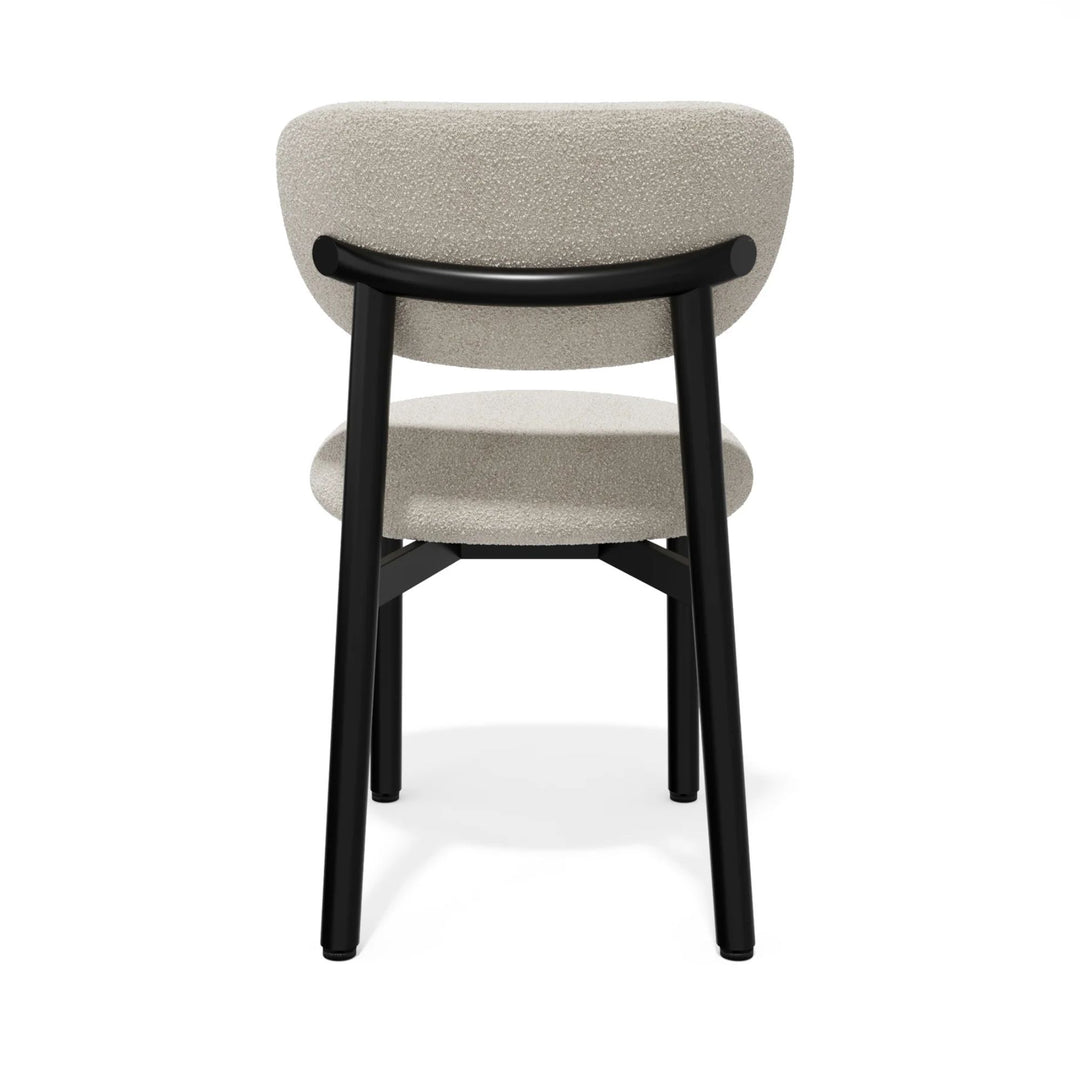 Lot de 2 chaises SIA HOME Lumi tissu bouclette pieds noirs