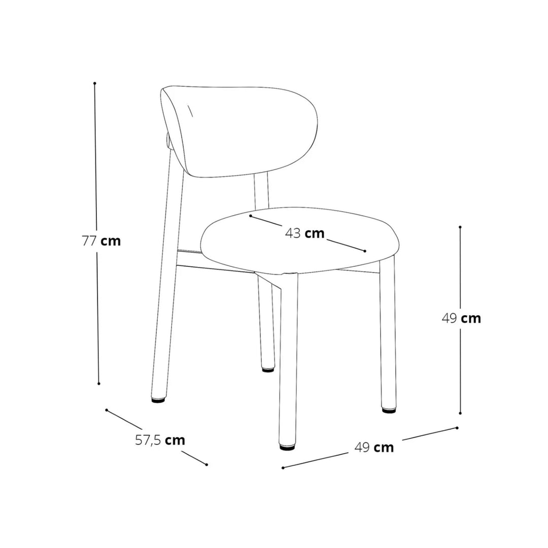 Lot de 2 chaises SIA HOME Lumi tissu bouclette pieds noirs