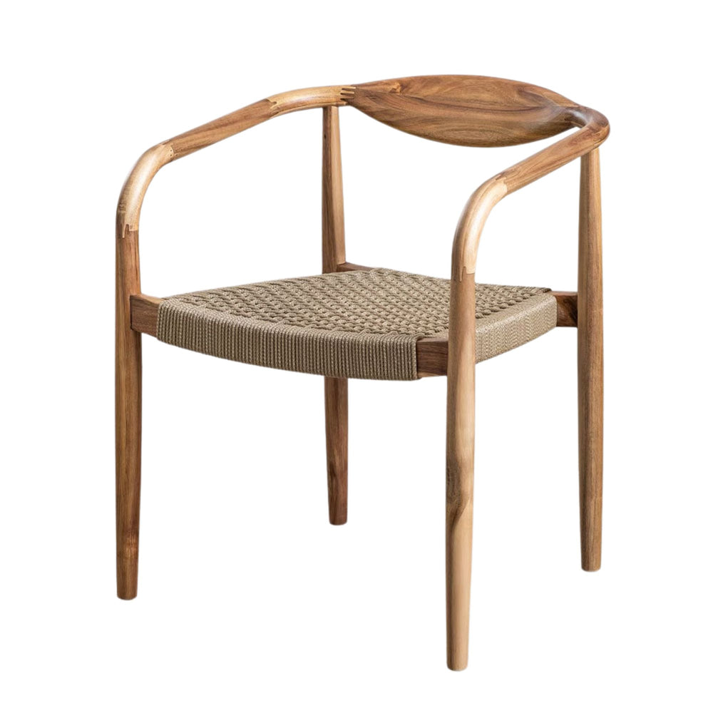 Lot de 2 chaises SKLUM Mallory en bois d'acacia et tissu bouclé