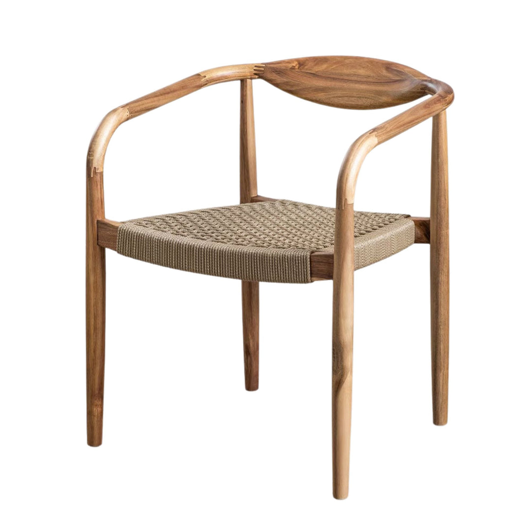 Lot de 2 chaises SKLUM Mallory en bois d'acacia et tissu bouclé